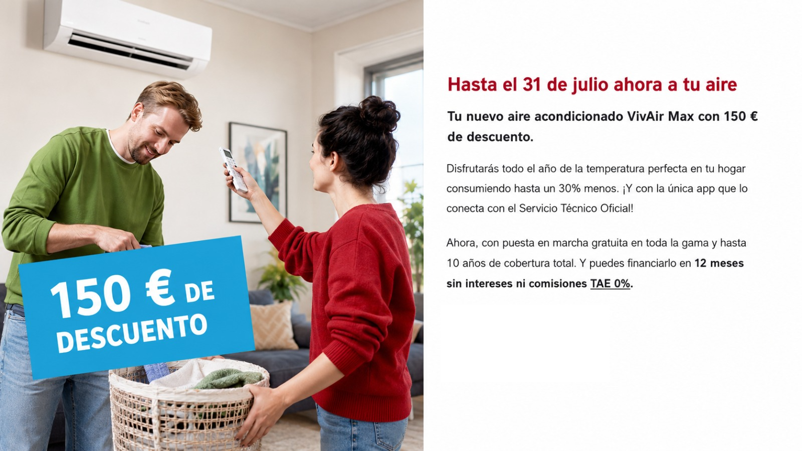 Saunier Duval Aire Acondicionado VivAir Max — 150€ de descuento. Hasta el 31 de julio 2026.